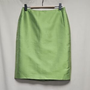 80s Vintage Albert Nipon Vibrant Green Pencil Skirt